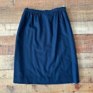 Pendleton Womens Navy Blue Wool Skirt Size 14 Made In USA Vintage Mid-Length